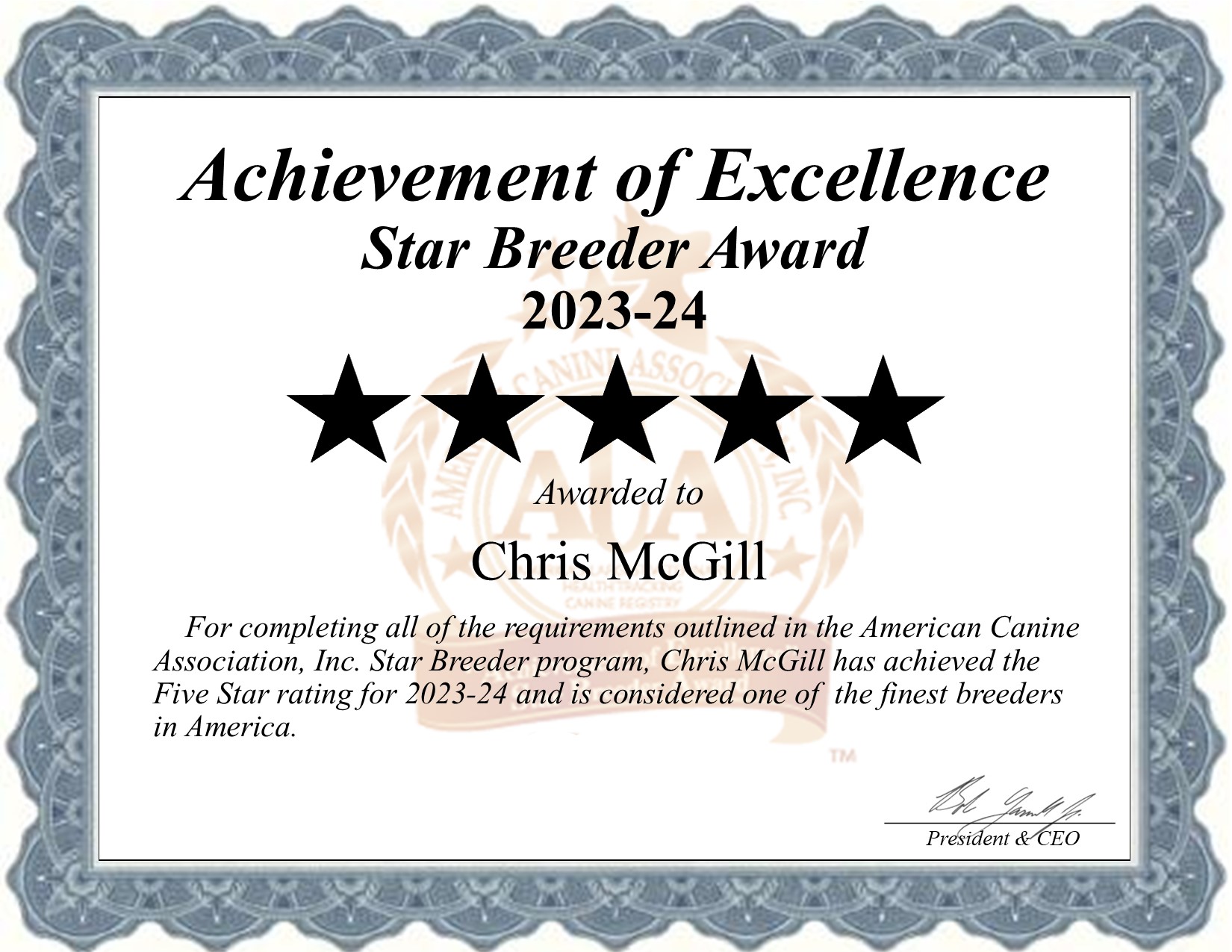 Chris, McGill, dog, breeder, star, certificate, Chris-McGill, McAlester, OK, Oklahoma, puppy, dog, kennels, mill, puppymill, usda, 5-star, aca, ica, registered, Miniature-Pinscher, 73-A-1257